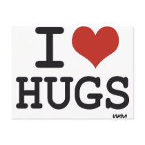 I love hugs postcard
