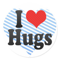 I Love Hugs Round Sticker