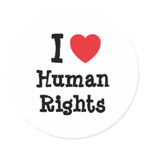 I love Human Rights heart custom personalized stickers