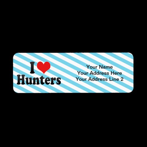 I Love Hunters Custom Return Address Label