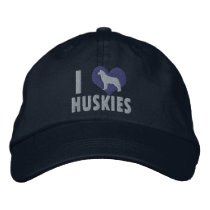 I Love Huskies Blue embroidered hats by MenagerieMayhem I Love Huskies Blue embroidered hats