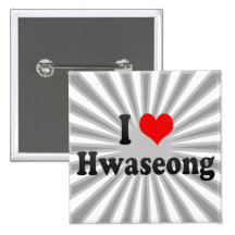 I Love Hwaseong, Korea Pinback Button