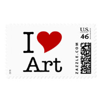 I Love (I Heart) Art Postage