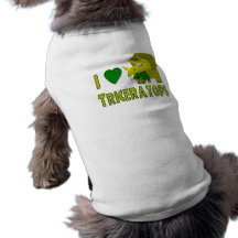 I Love (I Heart) Triceratops Cute Dinosaur Dog Tee
