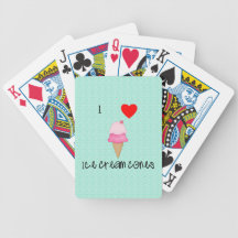 I love ice cream cones bicycle playing cards