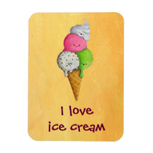 I love Ice Cream -custom txt - Vinyl Magnet