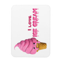 I love Ice Cream Rectangular Magnet