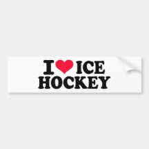 I love Ice hockey Bumper Stickers