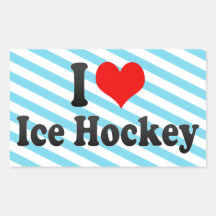 I love Ice Hockey Rectangular Sticker
