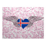 I Love Iceland -wings Post Card