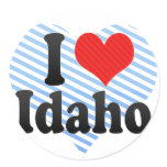 I Love  Idaho Round Stickers