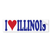 I Love Illinois Bumper Sticker