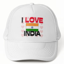 I Love India hats