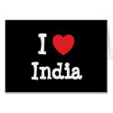 I love India heart T-Shirt cards by funnycustomtshirts I love India heart T-Shirt cards