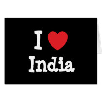 I love India heart T-Shirt cards