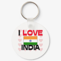 I Love India keychains