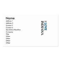 I Love Indiana Design Business Card Template