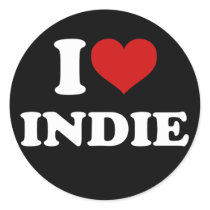 I Love Indie Round Stickers