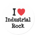 I love Industrial Rock heart custom personalized stickers