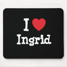 I love Ingrid heart T-Shirt Mouse Pad