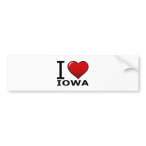 I LOVE IOWA BUMPER STICKER