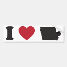 I Love Iowa Bumper Sticker