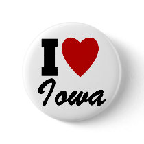 I Love Iowa buttons by GeographyTees I Love Iowa buttons