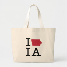 I Love Iowa Canvas Bags