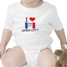 I Love IOWA CITY Iowa Tee Shirt