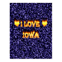 I love Iowa flames and fire Post Cards