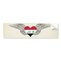 I Love Iraq -wings Bumper Sticker