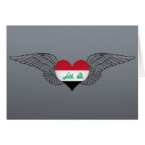 I Love Iraq -wings Greeting Cards