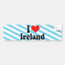 I Love Ireland Bumper Stickers