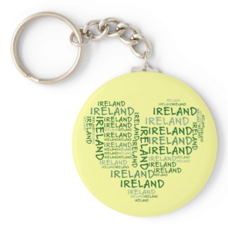 I Love Ireland With All My Heart (Symbolic Words) Key Chain