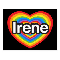 I love Irene. I love you Irene. Heart postcards