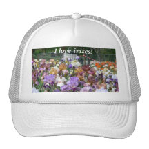 I love irises! mesh hats