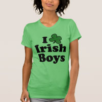 I Love Irish Boys Cute Shamrock T-Shirt