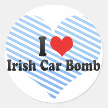I Love Irish Car Bomb Round Sticker