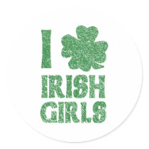 I Love Irish Girls Round Stickers