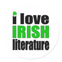 I Love Irish Literature Round Sticker