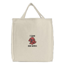 I Love Irish Setters Embroidered Bag embroidered bags by MenagerieMayhem I Love Irish Setters Embroidered Bag embroidered bags