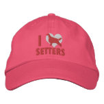 I Love Irish Setters Embroidered Hat (Pink) embroidered hats