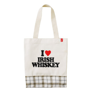I LOVE IRISH WHISKEY ZAZZLE HEART TOTE BAG