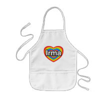 I love Irma. I love you Irma. Heart aprons