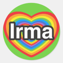 I love Irma. I love you Irma. Heart stickers