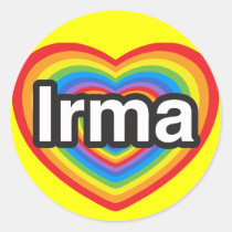 I love Irma. I love you Irma. Heart stickers