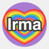 I love Irma. I love you Irma. Heart stickers