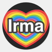 I love Irma. I love you Irma. Heart stickers