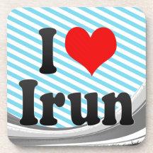 I Love Irun, Spain Beverage Coasters