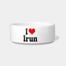 I Love Irun, Spain Cat Bowls